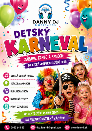 Hudobný program a súťaže na detskom karnevale