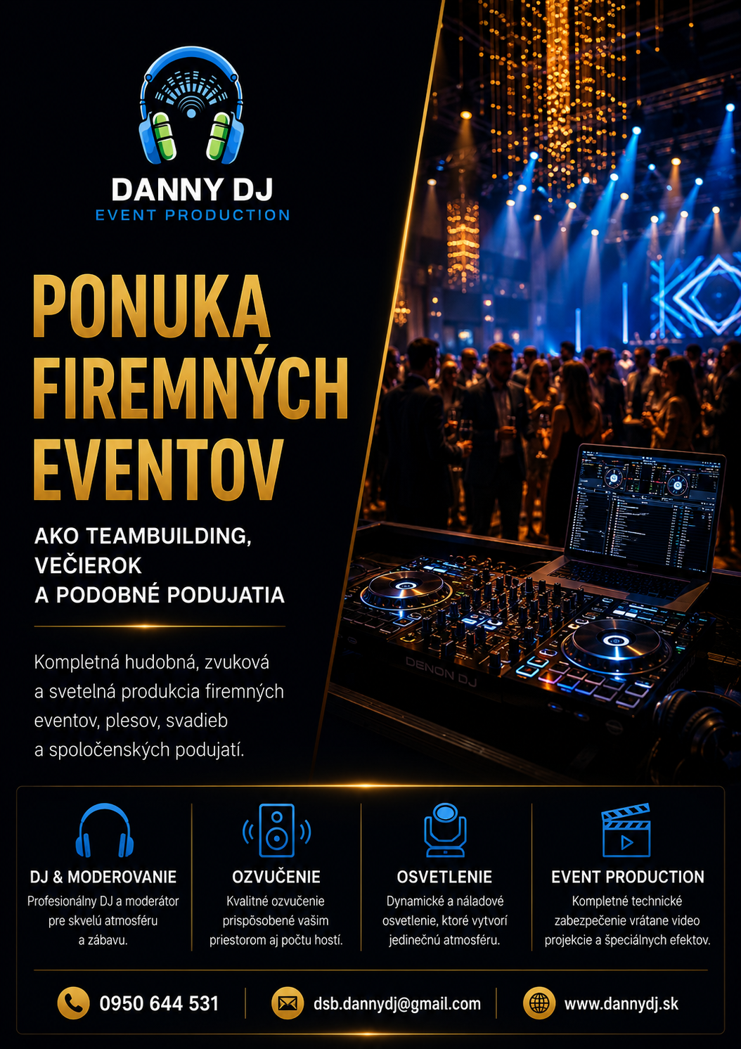 DJ a technické zabezpečenie firemného eventu