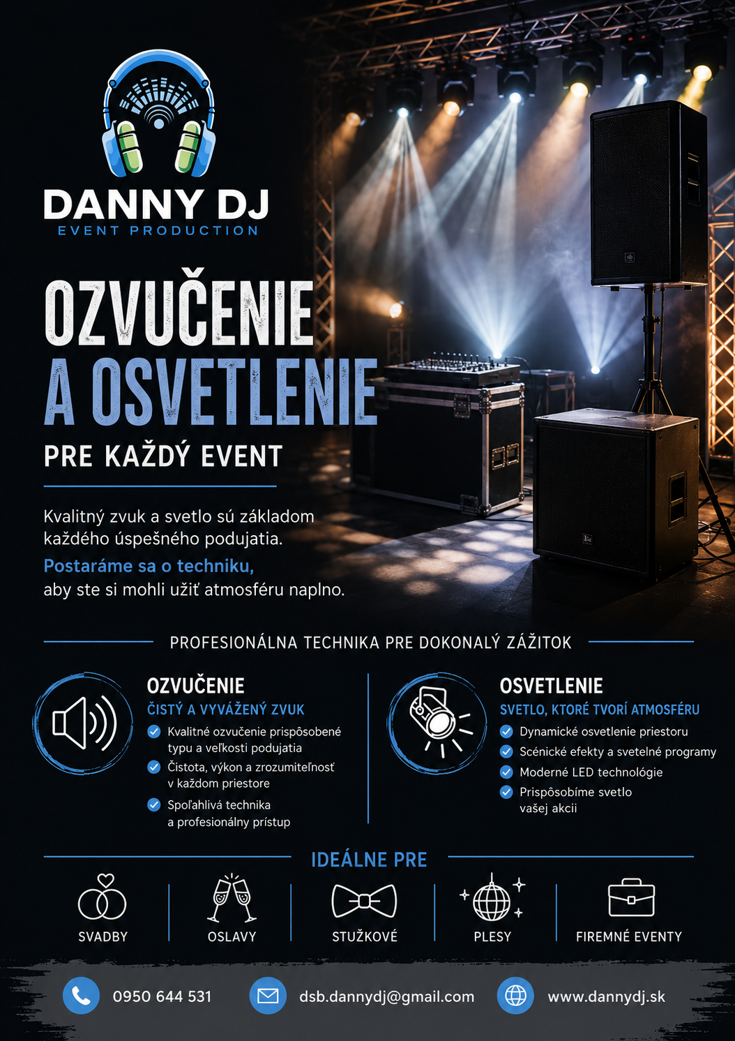 Ozvučenie a osvetlenie eventov, plesov